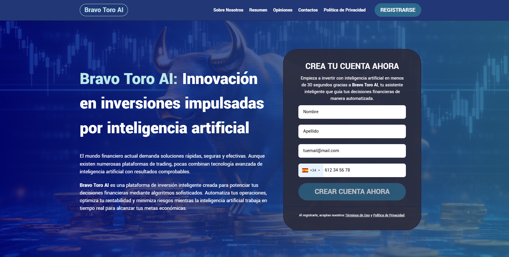 Bravo Toro AI plataforma de trading automatizado